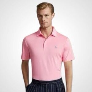 POLO RALPH LAUREN Men’s Classic Fit Performance Polo Shirt in Pink, XXLT